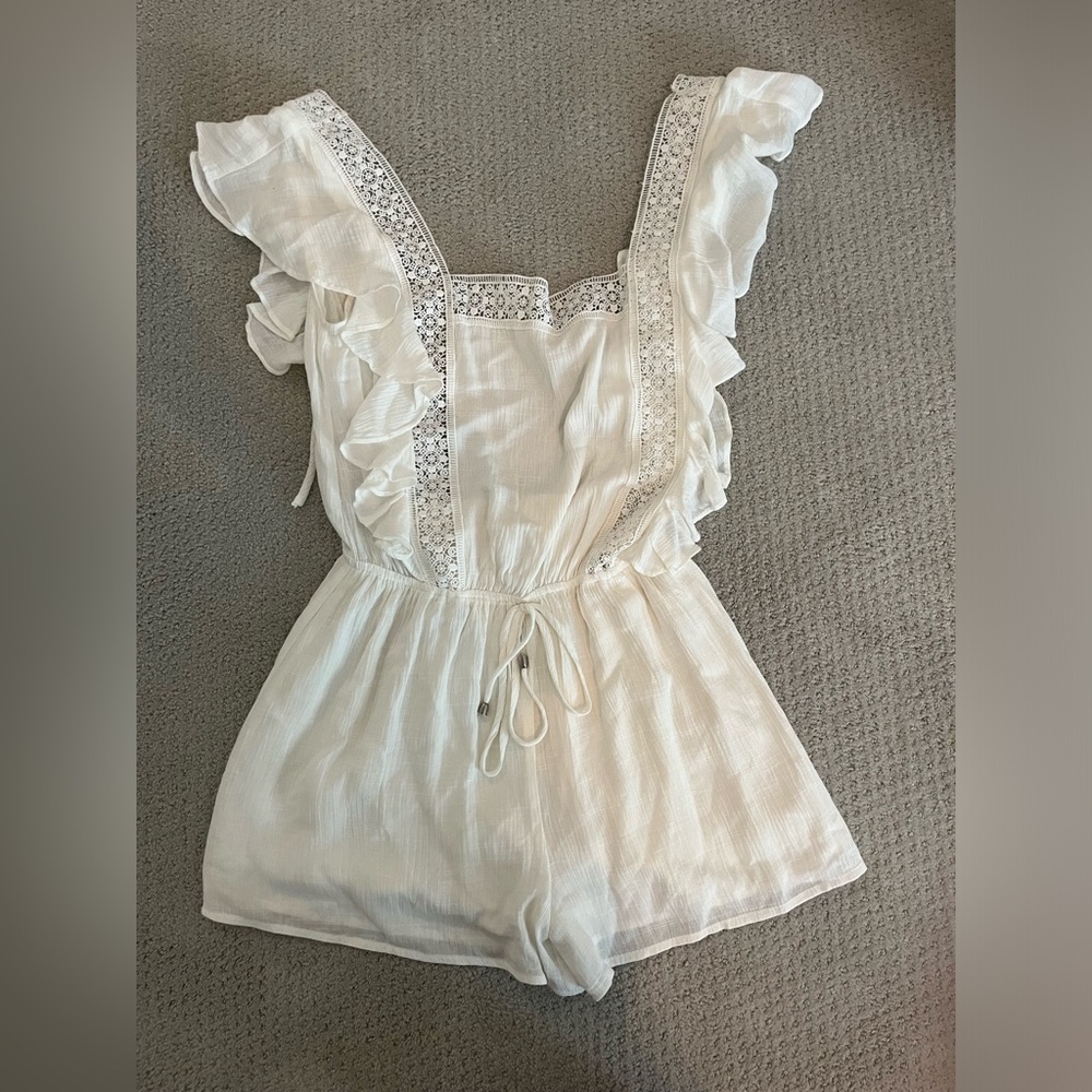 Open back white romper!